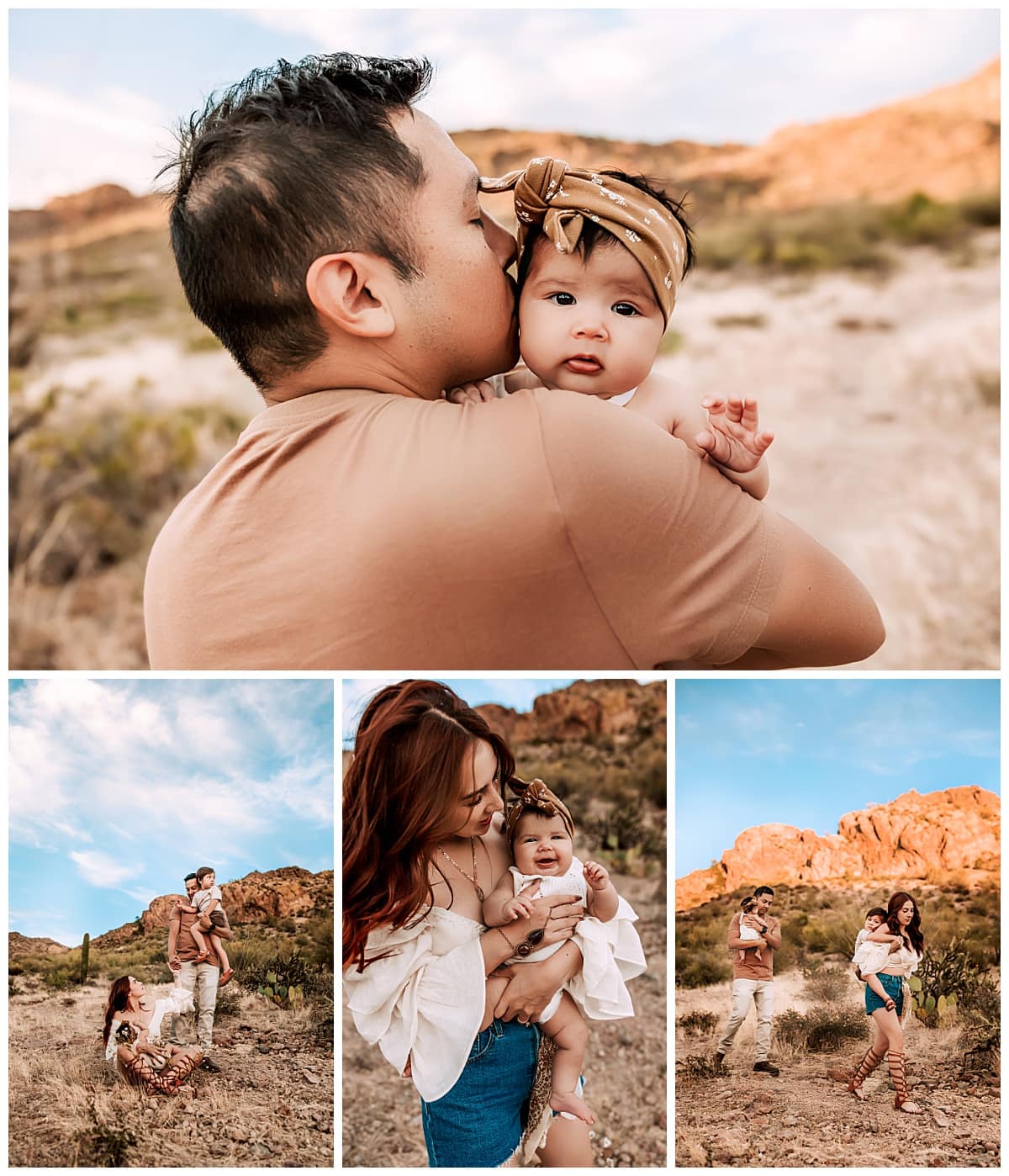 Dad kisses baby girl's cheek for their family lifestyle pictures by MacKenzie Pudenz Photography.