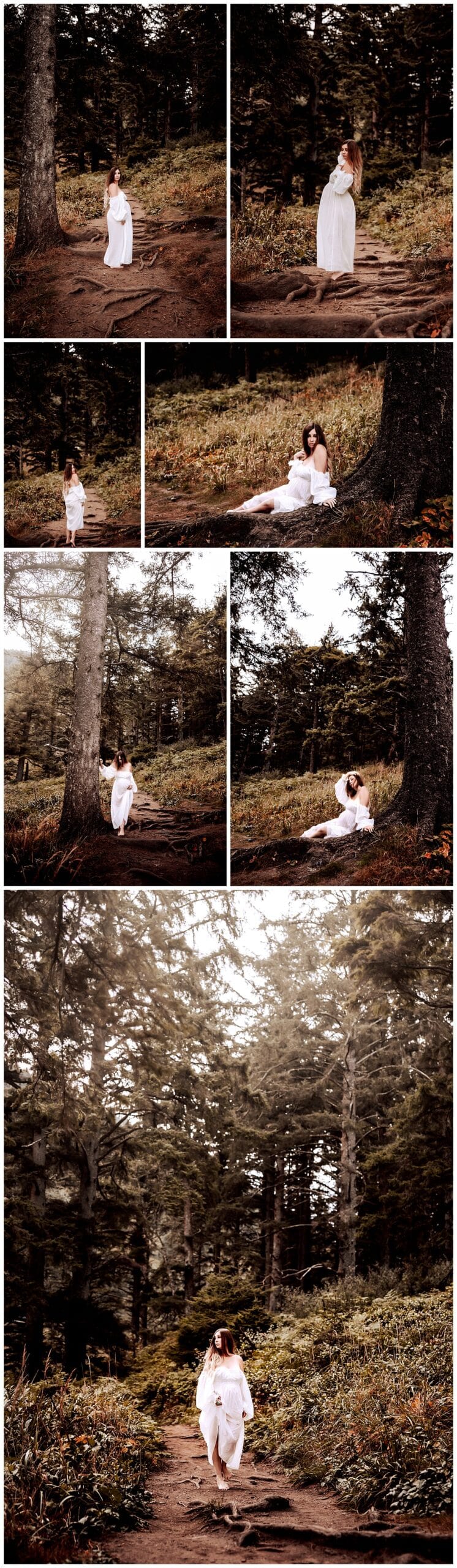 A boho maternity session in the forest in Cannon Beach, Oregon by MacKenzie Pudenz Photography, a PNW maternity photographer. 